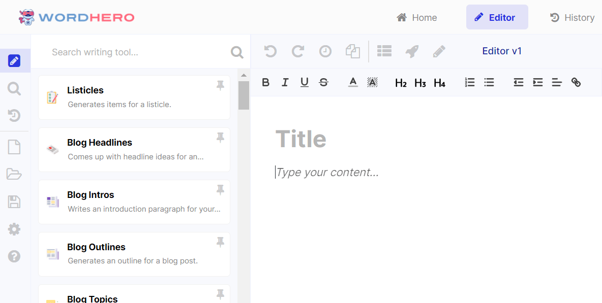 wordhero ai long-form editor version 2.0