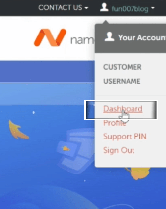 namecheap account dashboard click