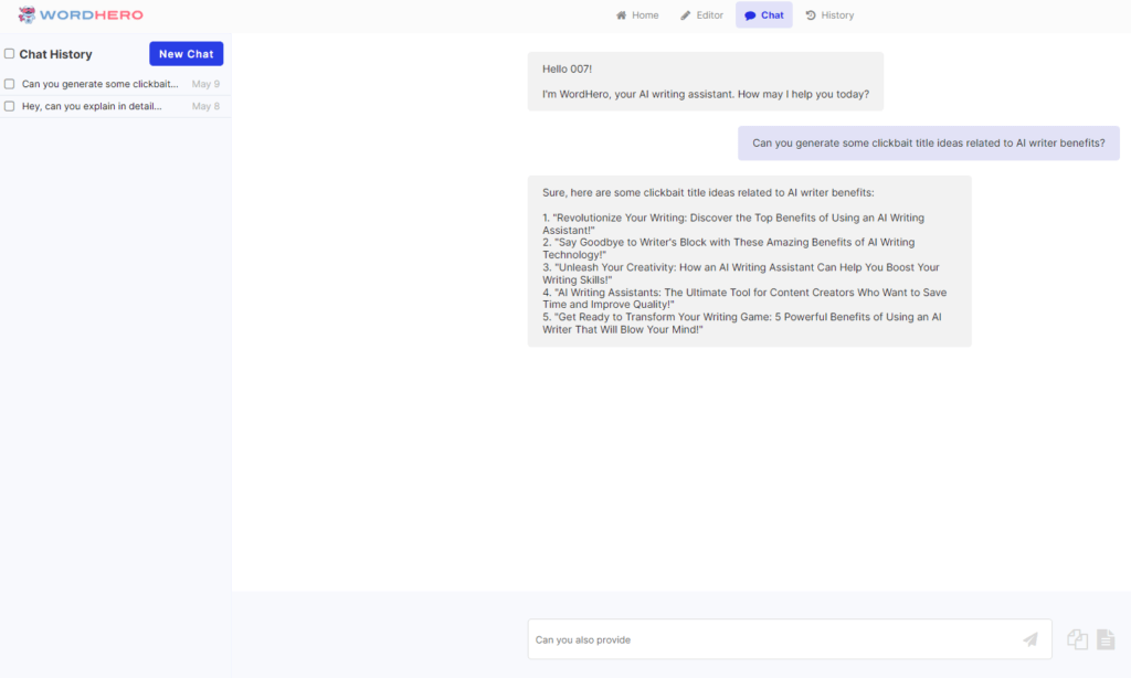 Wordhero chat GPT