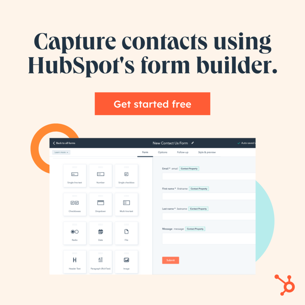 hubspot form builder