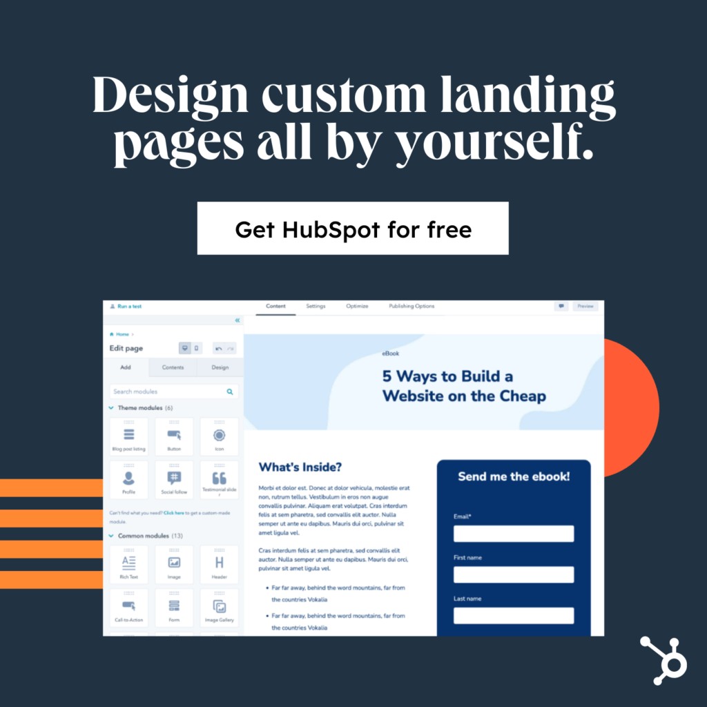 hubspot landing page builder